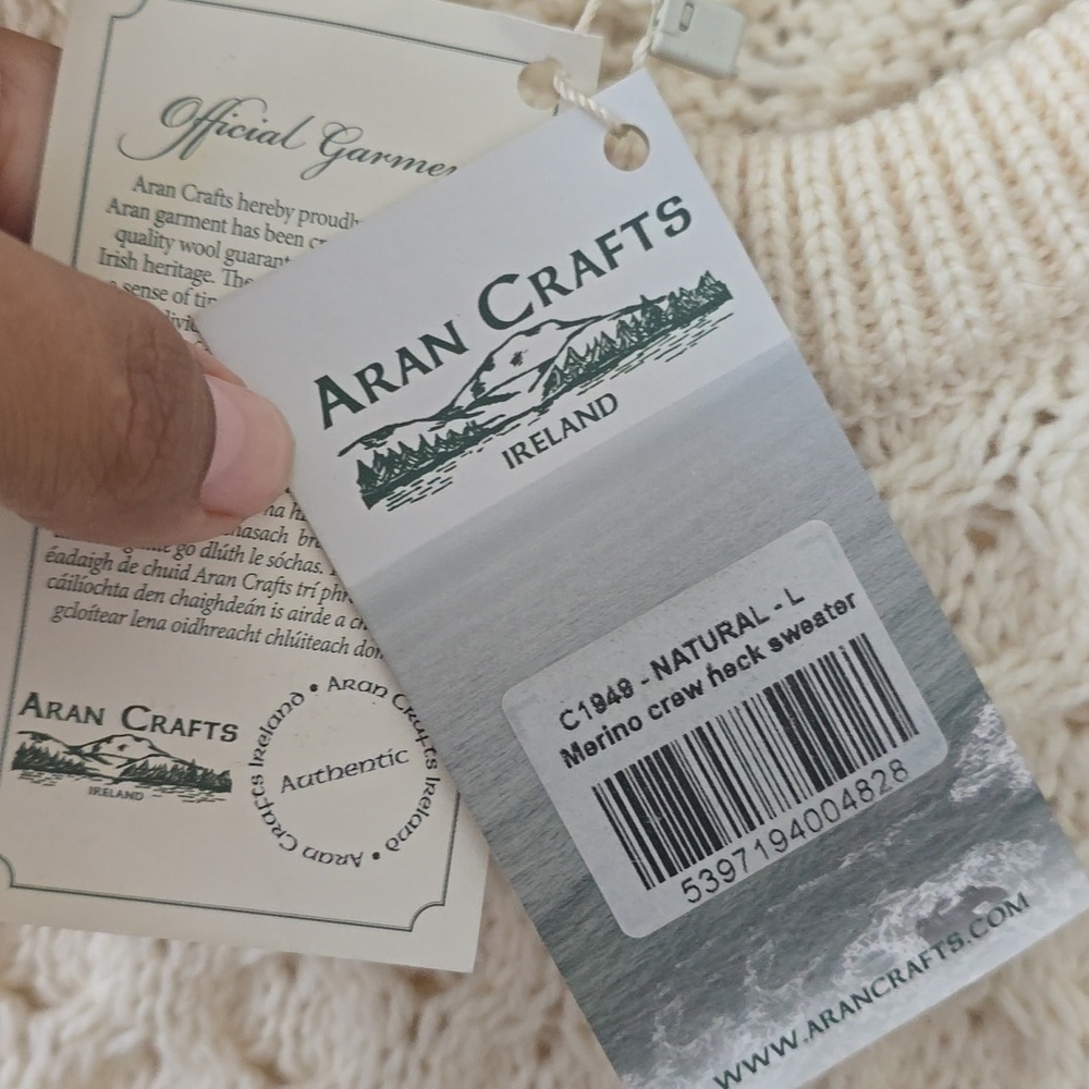 Aran Crafts Ireland Merino Wool Crew Neck Sweater Women Large — image 4 of 8